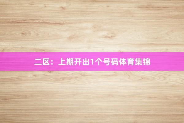 二区：上期开出1个号码体育集锦
