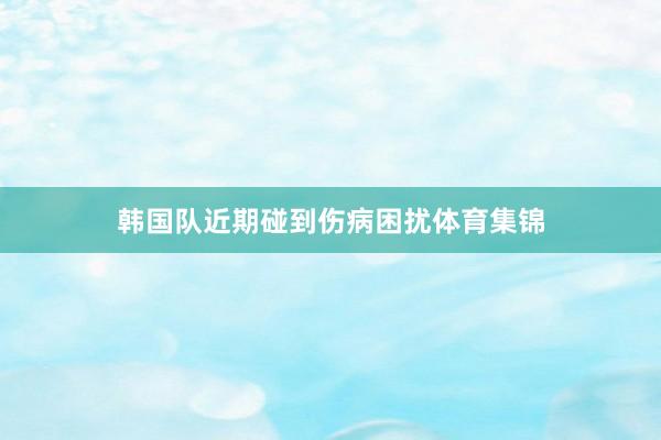 韩国队近期碰到伤病困扰体育集锦