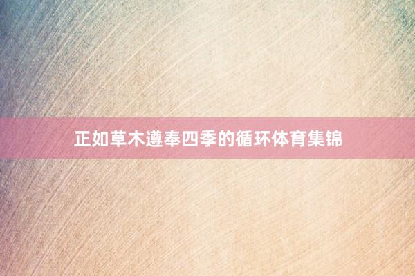 正如草木遵奉四季的循环体育集锦