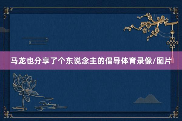 马龙也分享了个东说念主的倡导体育录像/图片