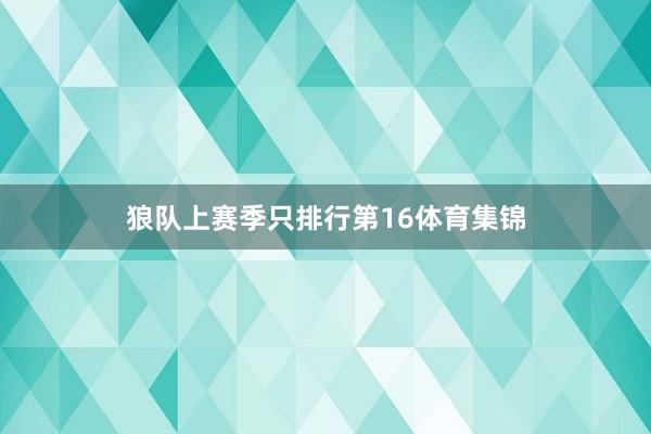 狼队上赛季只排行第16体育集锦