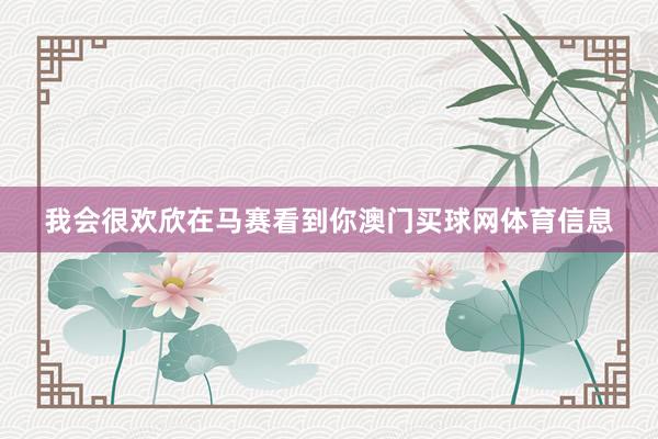 我会很欢欣在马赛看到你澳门买球网体育信息