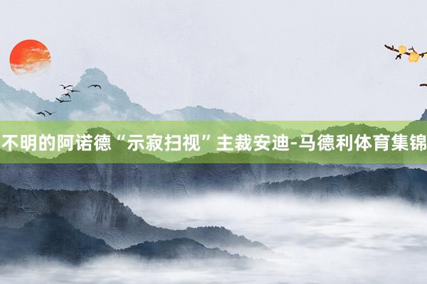 不明的阿诺德“示寂扫视”主裁安迪-马德利体育集锦