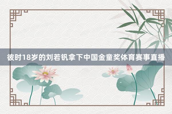 彼时18岁的刘若钒拿下中国金童奖体育赛事直播