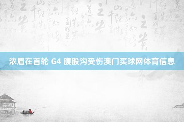浓眉在首轮 G4 腹股沟受伤澳门买球网体育信息