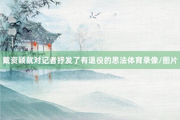 戴资颖就对记者抒发了有退役的思法体育录像/图片